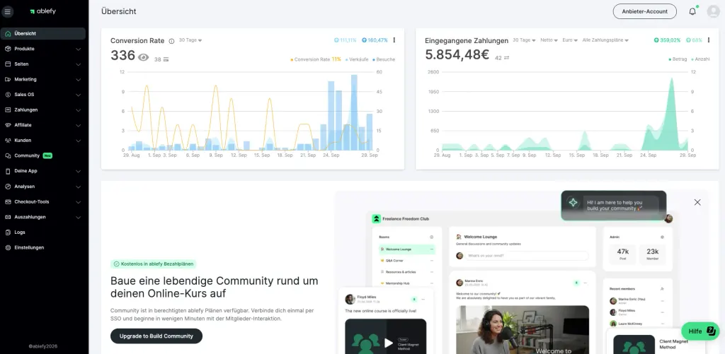ablefy Dashboard