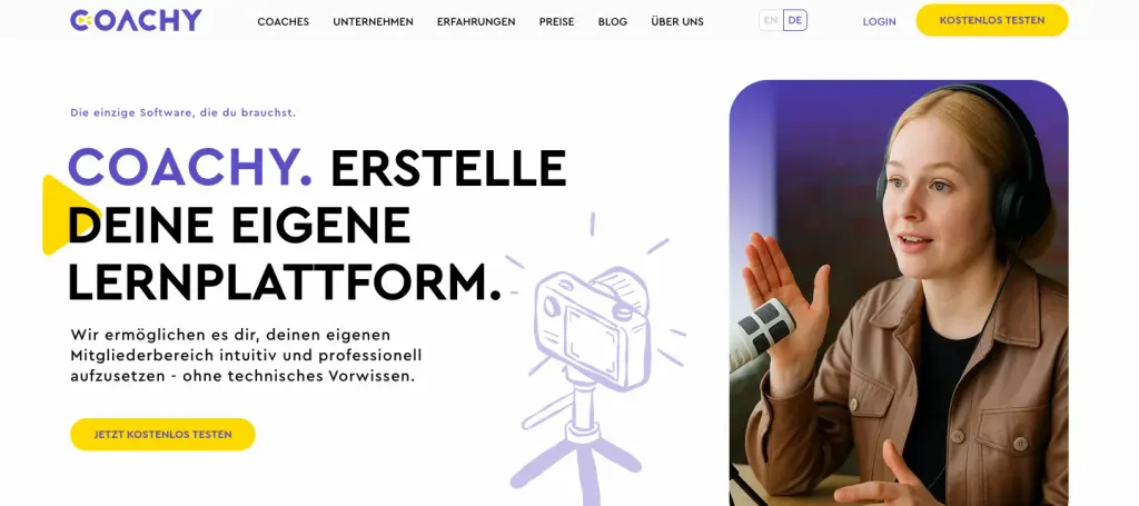 Coachy Onlinekurs-Plattform Website
