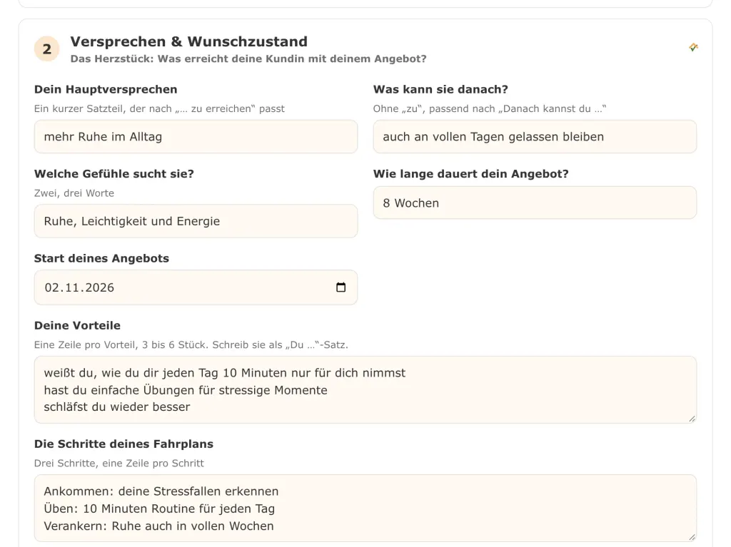 Formular des Launchmail-Generators