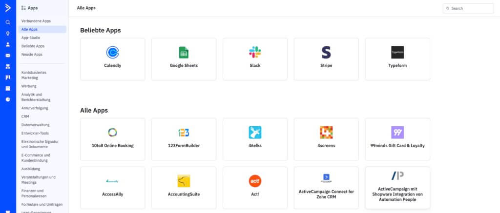 ActiveCampaign Integrationen / Apps