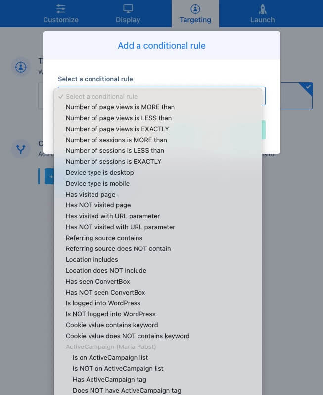 Targeting Convertbox Targeting Convertbox