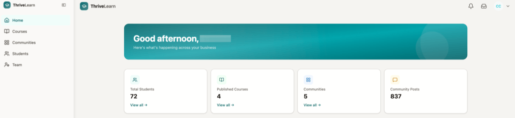 ThriveAcademy Home_Dashboard